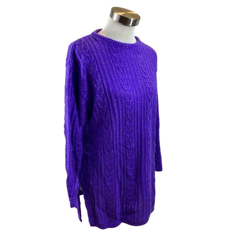 Diane Von Furstenberg Vintage Color Authority Tunic Style Purple Sweater S/M
